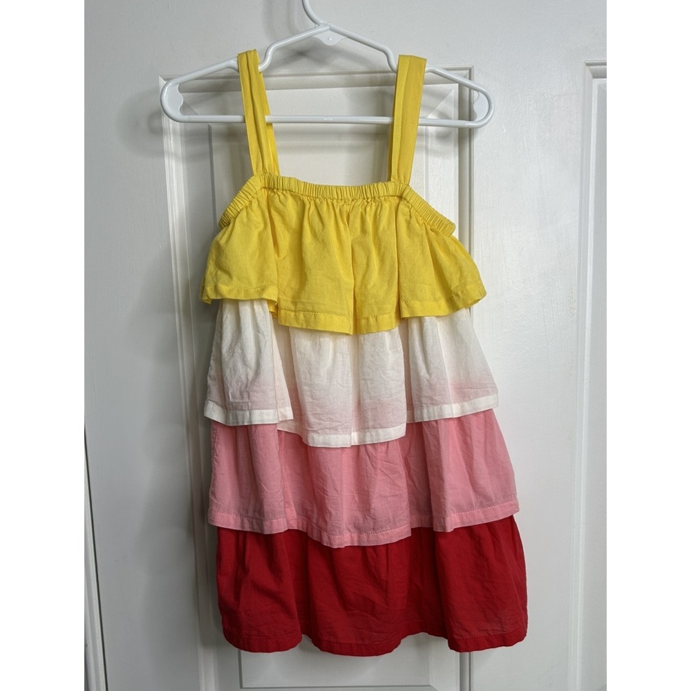 Tucker + Tate Multicolored Tiered Dress 2T Toddler 2 Cotton Sleeveless Stain*